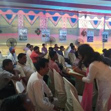 Extensive public outreach and advocacy at Farakka, Hazarduari (Baharampore), Swaroppganj and Haldia during the West Bengal leg 9 August 2018.